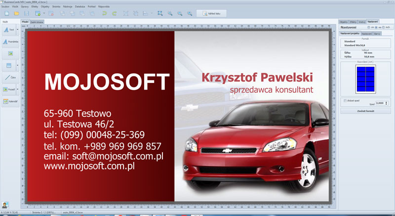 šablony na vizitky zdarma ke stažení - autoservis, autobazar